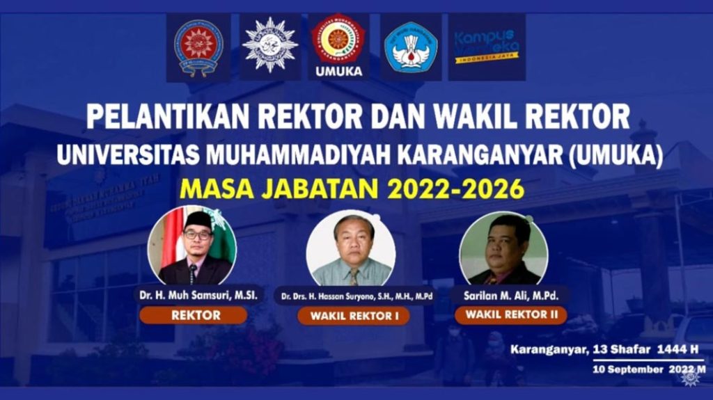 Rektor dan Wakil Rektor UMUKA Periode 2022-2026 Resmi Dilantik CirebonMU